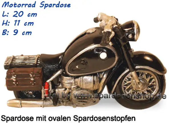 Spardose Motorrad schwarz/ bunt D