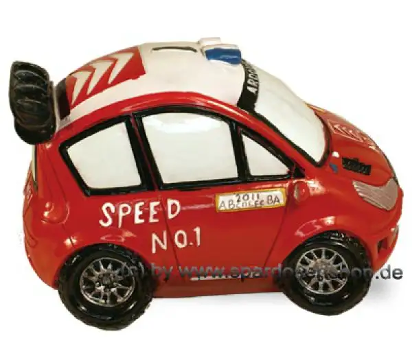 Spardose Auto Rennwagen SPEED NO. 1 Kunststein D Spardose Auto Rennwagen SPEED NO. 1 Kunststein D