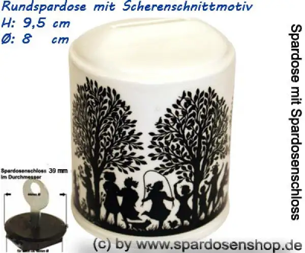 Spardose Rundspardose Scherenschnitt C