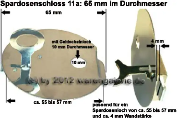 Spardosenschloss 11a: 65mm Spardosenschloss 11a: 65mm