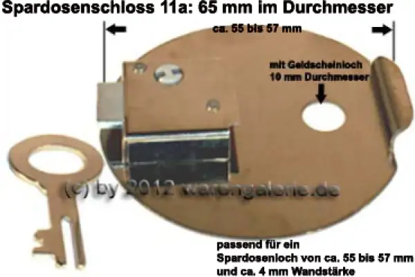 Spardosenschloss 11a: 65mm Spardosenschloss 11a: 65mm