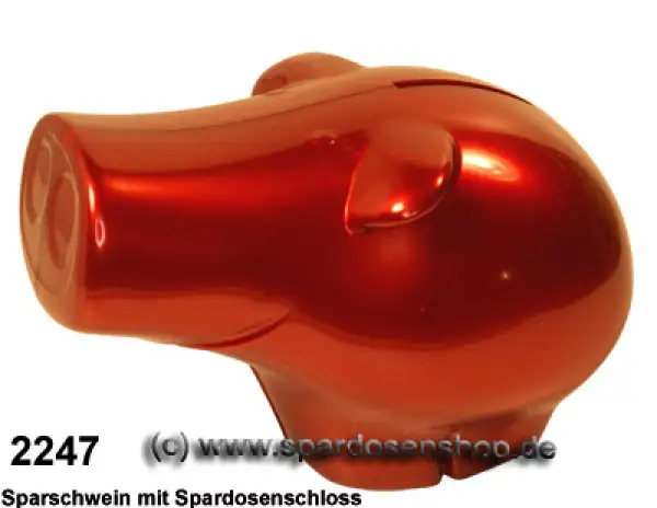 Sparschwein Frederick metallic Farbvariante rot B Sparschwein Frederick metallic Farbvariante rot B