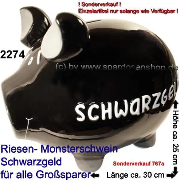 Sparschwein riesengroßes Monster Sparschwein 3D Design Schwarzgeld A Sonderverkauf ! 767a Sparschwein riesengroßes Monster Sparschwein 3D Design Schwarzgeld A Sonderverkauf ! 767a