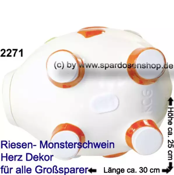 Sparschwein riesengroßes Monster Sparschwein 3D Design Herz Dekor Keramik E