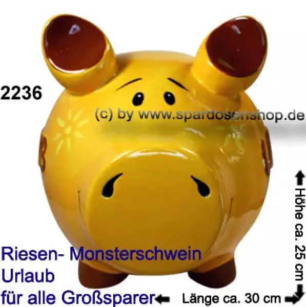 Sparschwein riesengroßes Monster Sparschwein 3D Design Urlaub Keramik B