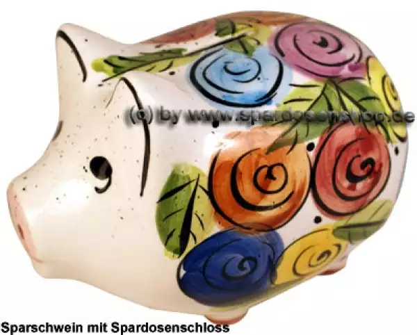 Sparschwein Blumendekor bunt A