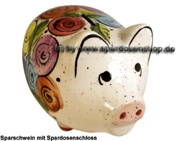 Sparschwein Blumendekor bunt D