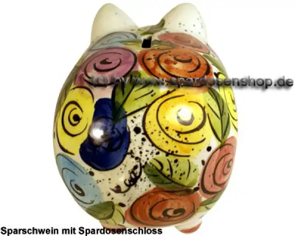 Sparschwein Blumendekor bunt C