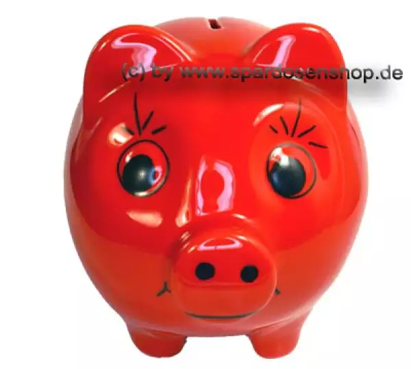 Sparschwein mit großen Augen Design Uni rot B