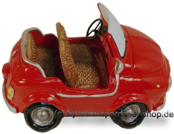 Spardose Auto Cabrio rot Kunststein E Spardose Auto Cabrio rot Kunststein E