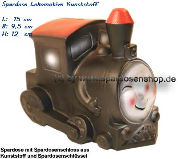 Spardose Lokomotive aus Kunststoff D Spardose Lokomotive aus Kunststoff D