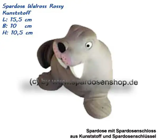 Spardose Walross Rossy Kunststoff C Spardose Walross Rossy Kunststoff C