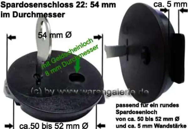 Spardosenschloss 22: 54mm Spardosenschloss 22: 54mm
