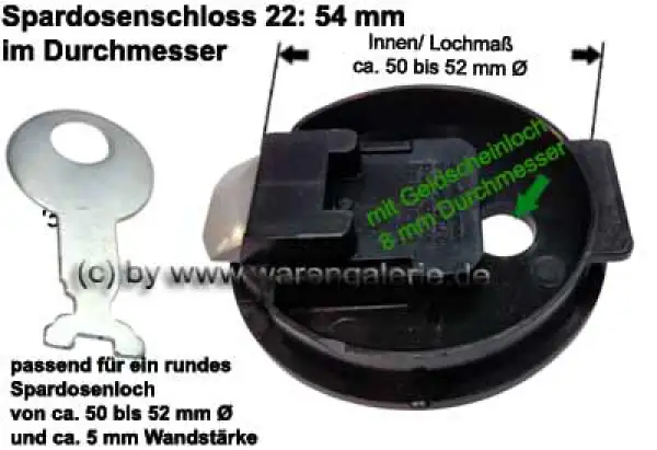 Spardosenschloss 22: 54mm Spardosenschloss 22: 54mm
