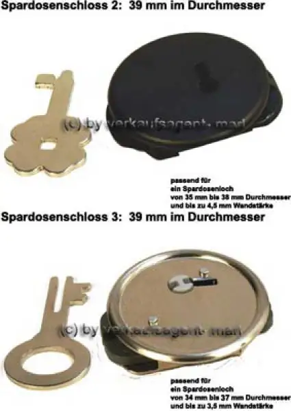 Spardosenschloss im Set 2: 39mm Spardosenschloss im Set 2: 39mm