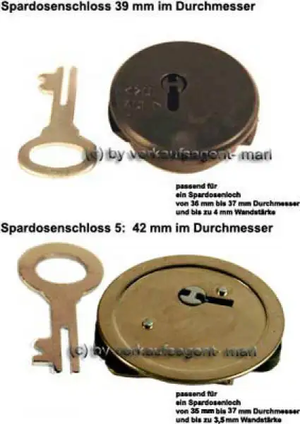 Spardosenschloss im Set 3: 39+42mm Spardosenschloss im Set 3: 39+42mm