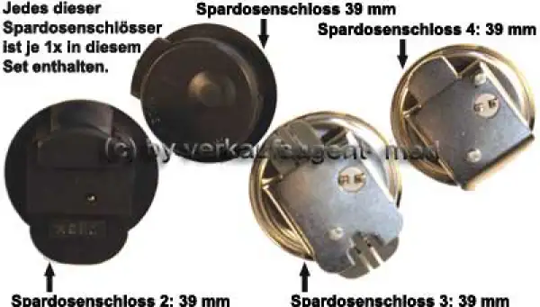 Spardosenschloss im Set: 39mm Spardosenschloss im Set: 39mm