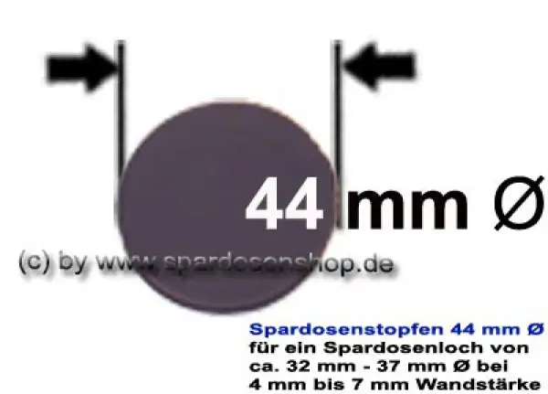 Spardosenstopfen 44 mm Ø Spardosenstopfen 44 mm Ø