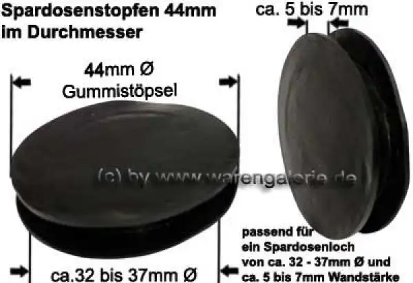 Spardosenstopfen 44 mm Rund A