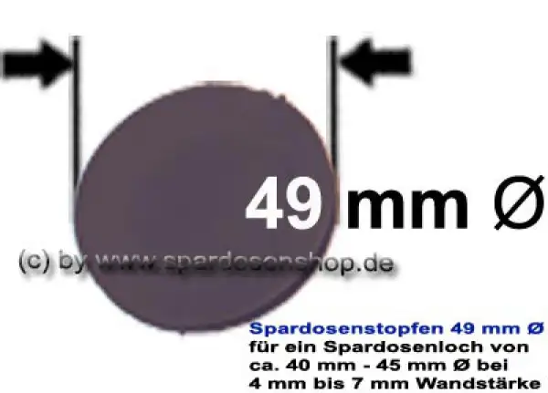 Spardosenstopfen 49 mm Ø Spardosenstopfen 49 mm Ø