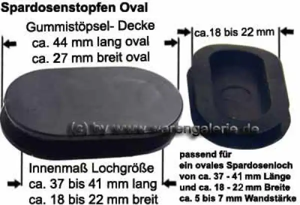 Spardosenstopfen 44 mm Oval B Spardosenstopfen 44 mm Oval B
