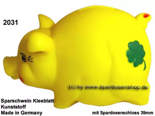 Sparschwein mit Kleeblatt Variante gelb A