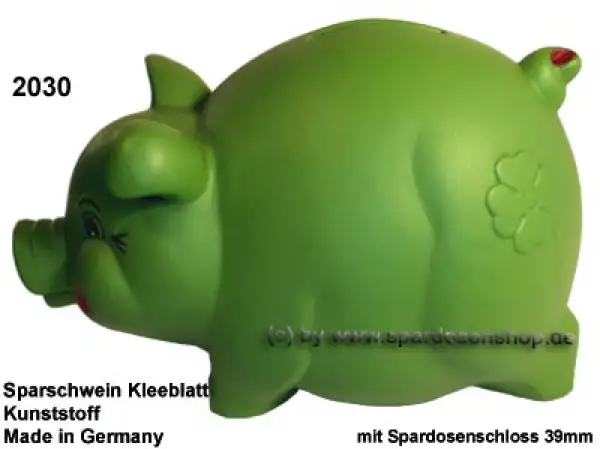 Sparschwein mit Kleeblatt Variante grün A