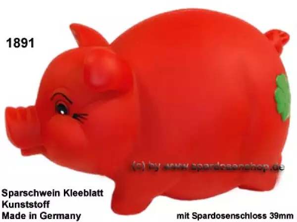 Sparschwein mit Kleeblatt Variante rot A