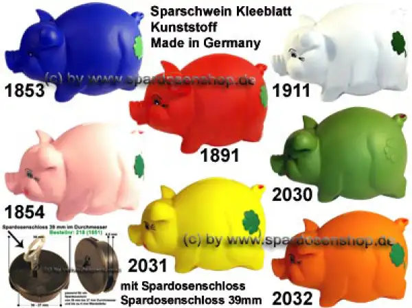 Sparschwein mit Kleeblatt Variante Gesamt A