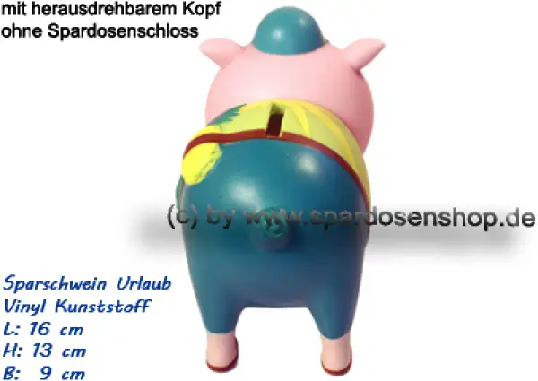 Sparschwein Urlaub Vinyl bunt D Sparschwein Urlaub Vinyl bunt D