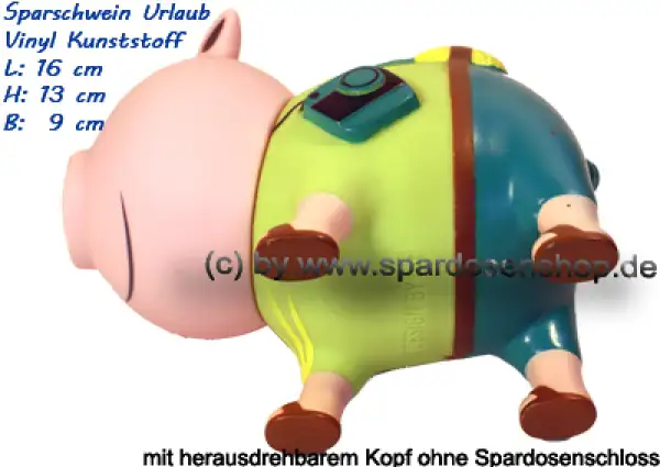 Sparschwein Urlaub Vinyl bunt F Sparschwein Urlaub Vinyl bunt F