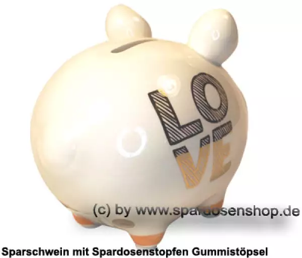 Sparschwein Kleinsparschwein Love Goldedition Keramik D