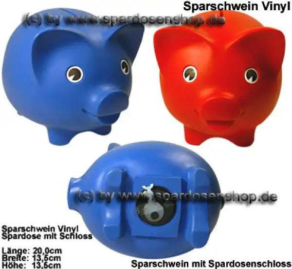 Sparschwein Vinyl Kunststoff Farbvariante auswählen Gesamt B