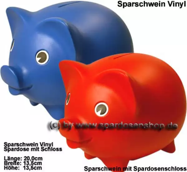 Sparschwein Vinyl Kunststoff Farbvariante auswählen Gesamt A
