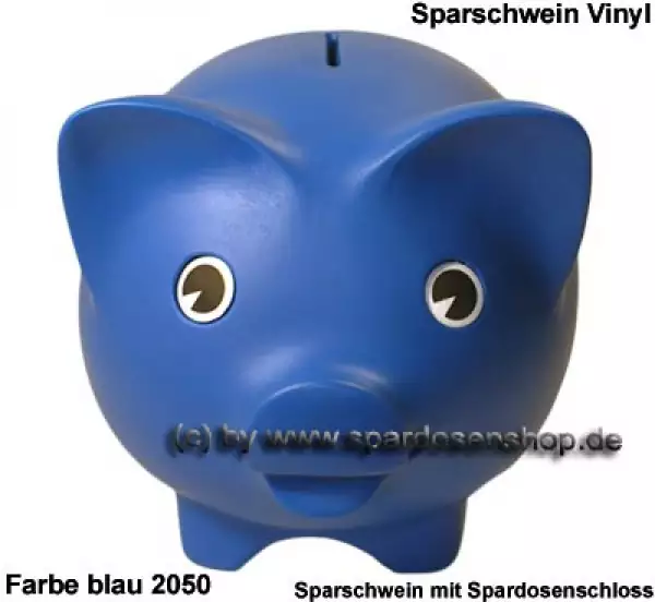 Sparschwein Vinyl Kunststoff Farbvariante blau B