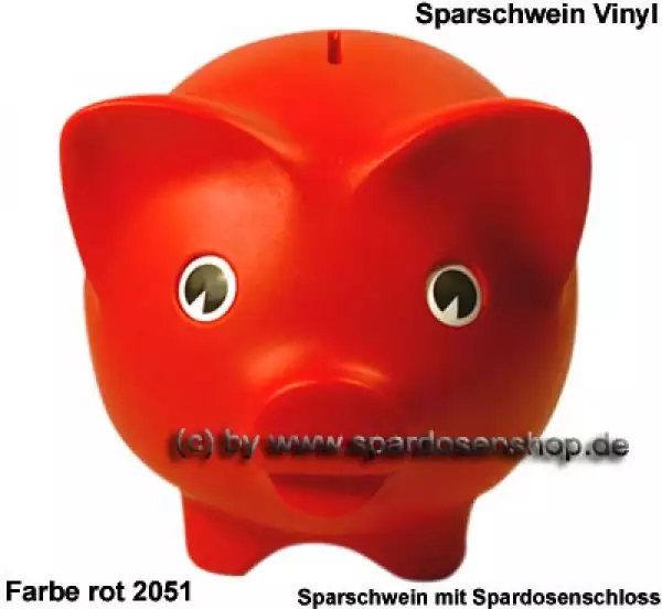 Sparschwein Vinyl Kunststoff Farbvariante rot B