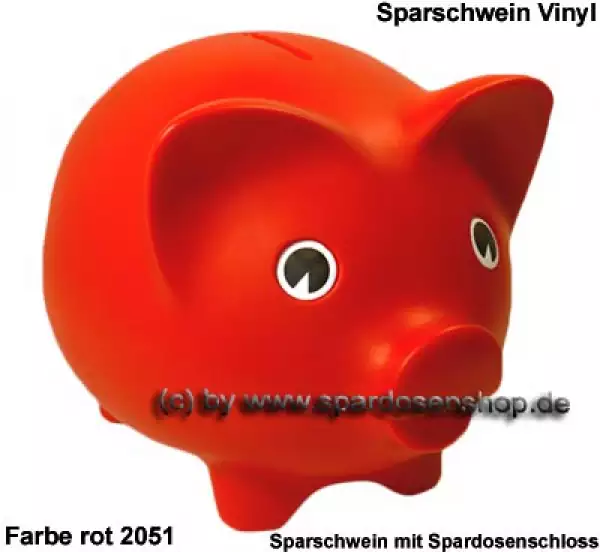 Sparschwein Vinyl Kunststoff Farbvariante rot C