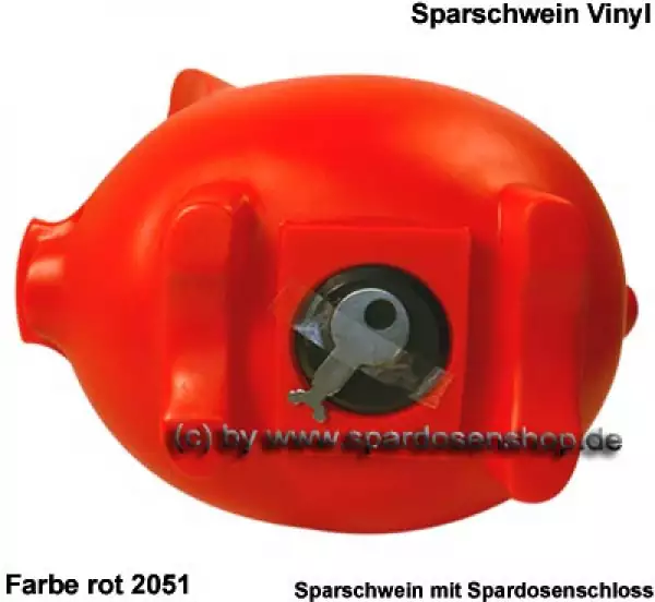 Sparschwein Vinyl Kunststoff Farbvariante rot E