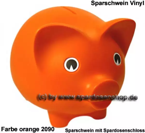 Sparschwein Vinyl Groß Orange Großsparschwein C