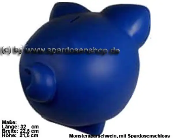 Sparschwein Groß Blau Vinyl Monstersparschwein C