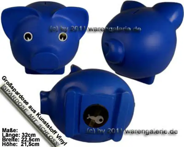 Sparschwein Groß Blau Vinyl Monstersparschwein Gesamt