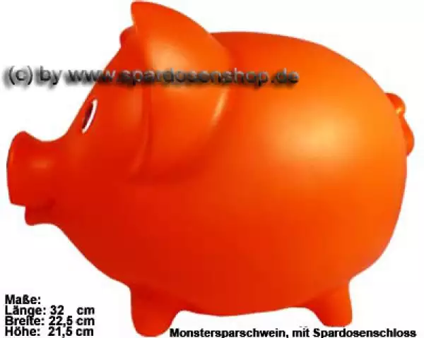 Sparschwein Groß Orange Vinyl Monstersparschwein A