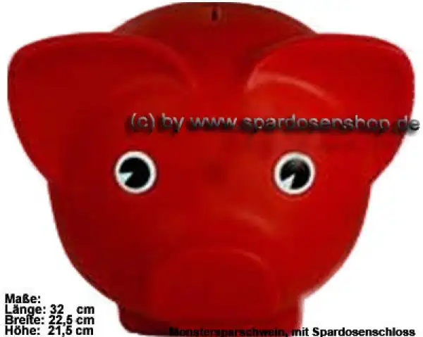 Sparschwein Groß Rot Vinyl Monstersparschwein B