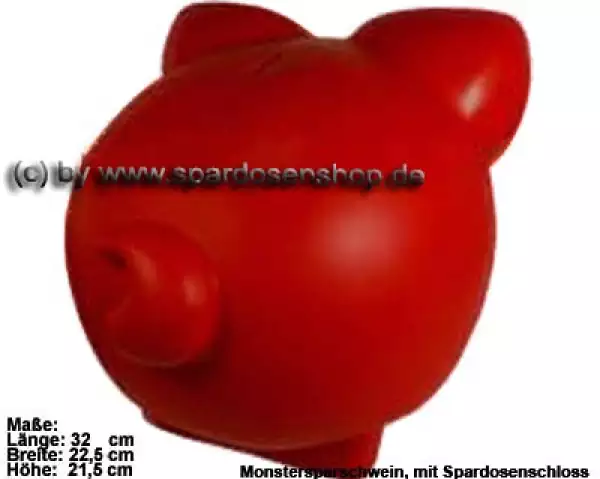 Sparschwein Groß Rot Vinyl Monstersparschwein C