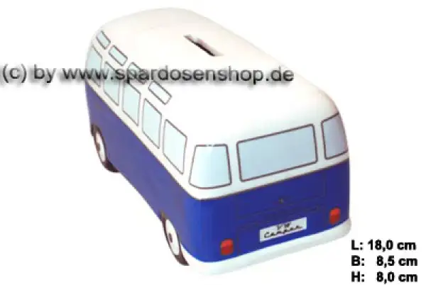 Spardose Auto VW T1 Bus Bulli blau D Spardose Auto VW T1 Bus Bulli blau D