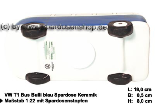 Spardose Auto VW T1 Bus Bulli blau E