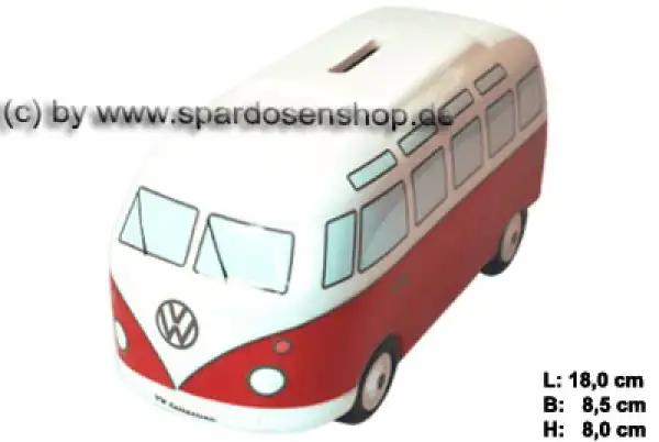 Spardose Auto VW T1 Bus Bulli rot B