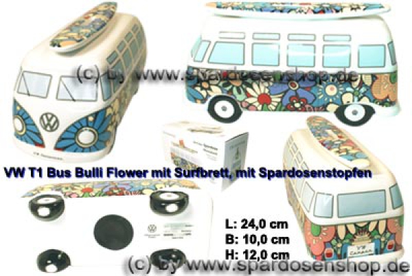 Hess Automobile - VW Bulli Spardose Flower Power T1 Bus, gelb, Original  Volkswagen Zubehör