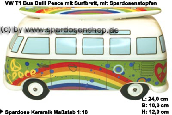 VW Bus Form blau als Spardose – Strandliebe