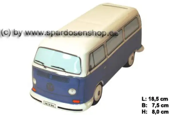 Spardose Auto VW T2 Bus blau Bulli B Spardose Auto VW T2 Bus blau Bulli B